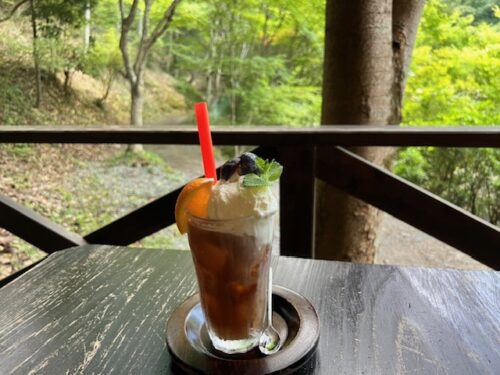 阿蘇レインボーバレーの喫茶店『楓の木』で頂いたコーヒーフロート